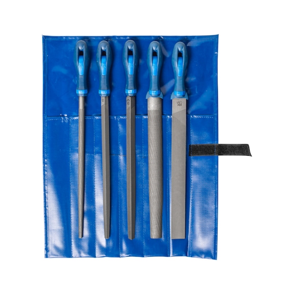 PFERD workshop file set 5-piece in roll bag 300mm cut 1 coarse chipping - Workshop file