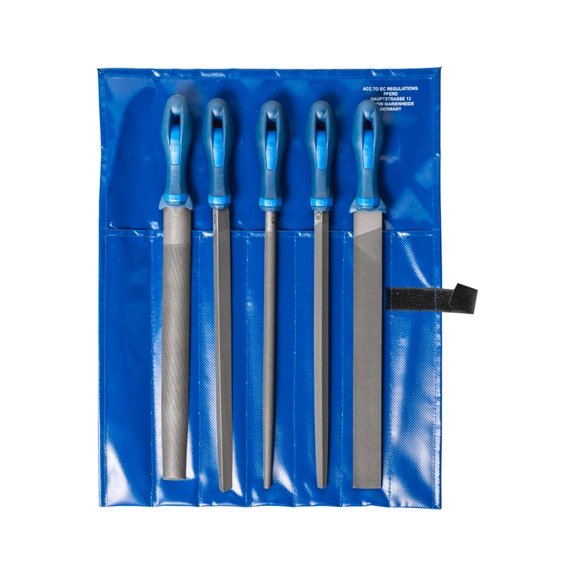 PFERD Werkstattfeilen-Set 5-teilig in Rolltasche 300mm Hieb 2 universell - Werkstattfeile