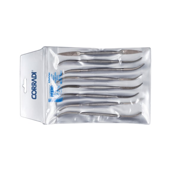 PFERD precision fluted file set type 625 180mm Swiss cut 2 medium 8 pieces - Checker file