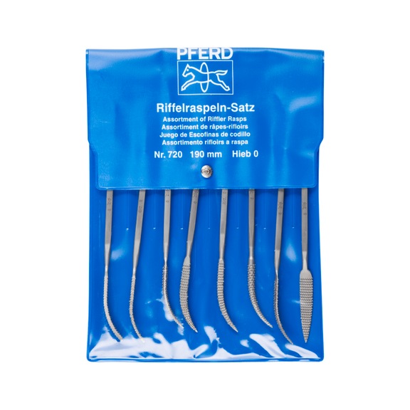 Precision comb file set type 720 P 190 mm Swiss cut 0, coarse 8 pieces - Checker file