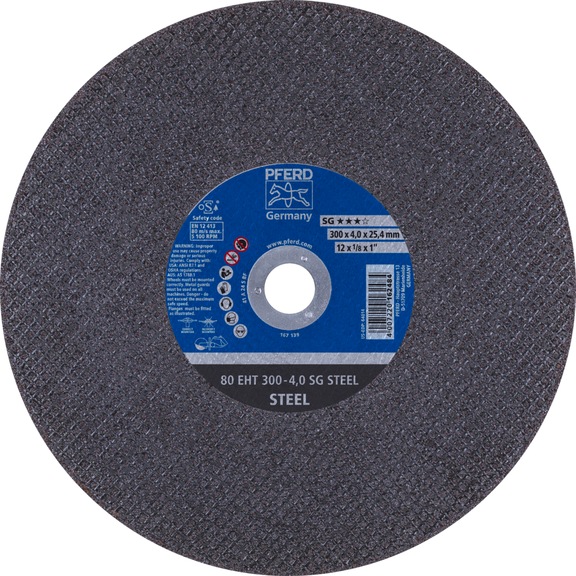 PFERD Cut-off wheel Cut-off wheel EHT 300x4.0x25.4 mm SG STEEL for steel 80 m/s - Cut-off wheel