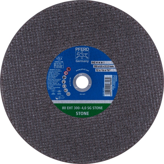 PFERD Cut-off wheel EHT 300x4.0x22.23 mm SG STONE for stone 80 m/s - Cut-off wheel