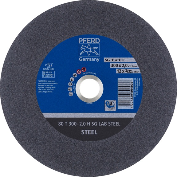 PFERD laboratory cut-off wheel T 300x2x32 mm performance line SG LAB STEEL for steel - Cut-off wheel