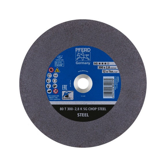 PFERD Trennscheibe Metallkreissäge T 300x2,8x32 mm Leistungslinie SG CHOP STEEL - Trennschleifscheibe