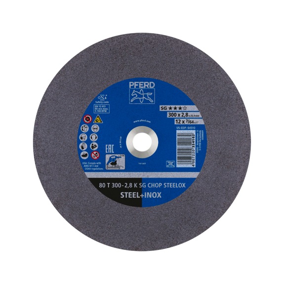 PFERD cutting-off wheel metal circular saw T 300x2.8x25.4 mm line SG CHOP STEELOX steel - Cut-off wheel