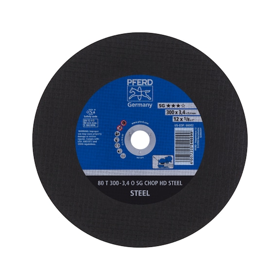 PFERD cut-off wheel T 300x3.4x25.4 mm performance line SG CHOP HD STEEL for steel - Cut-off wheel