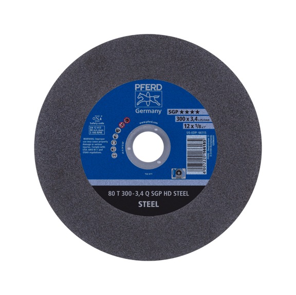 PFERD Stationary cut-off wheel T 300x3.4x25.4 mm medium hard HD STEEL steel 80m/s - Cut-off wheel