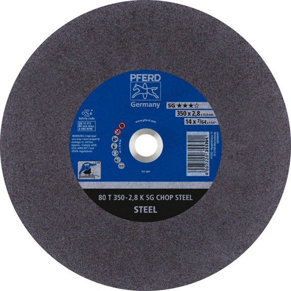 PFERD cutting-off wheel for metal circular saw T 350x2.8x32 mm performance line SG CHOP STEEL - Cut-off wheel