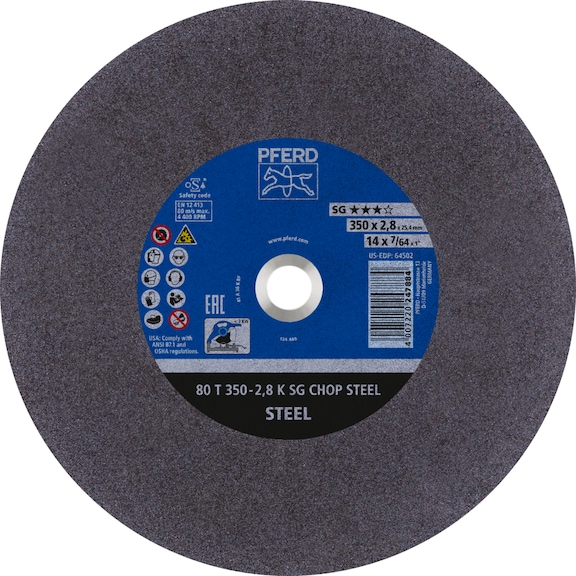 PFERD cutting-off wheel metal circular saw T 350x2.8x25.4mm performance line SG CHOP STEEL - Cut-off wheel