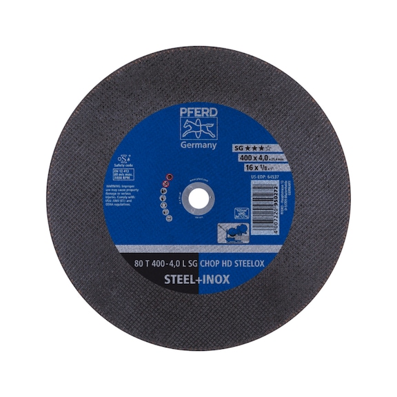 PFERD cut-off wheel T 400x4.0x25.4 mm performance line SG CHOP HD STEELOX for steel - Cut-off wheel