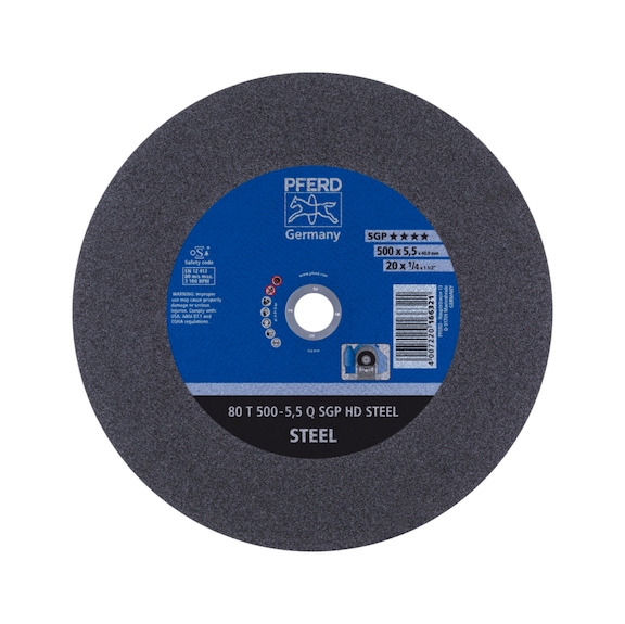 PFERD Stationary cut-off wheel T 500x5.5x40mm medium hard HD STEEL for steel 80m/s - Cut-off wheel