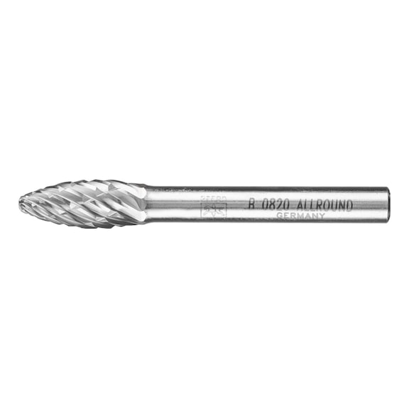 PFERD Hartmetall Frässtift ALLROUND Flamme B Durchmesser 08x20mm Schaft 6 mm - Rotorfräser