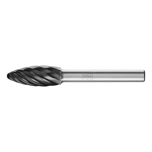 PFERD carbide burr INOX Flame B diameter 10x25mm, 6mm HICOAT - Rotor milling cutter