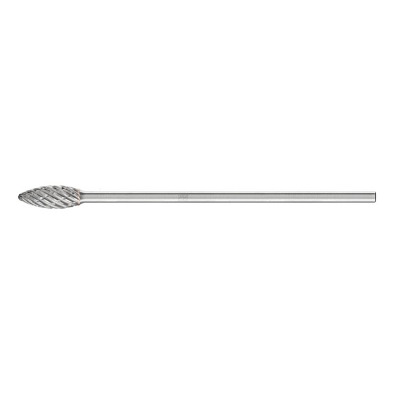 PFERD carbide burr STEEL Flame B diameter 12x30mm shank 6x150mm - Rotor milling cutter