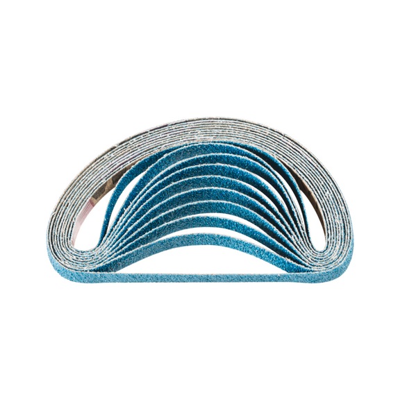 PFERD Zirkon Schleifband BA 10x330mm Z60 für hohen Abtrag mit Bandschleifer - Schleifband für Bandschleifer