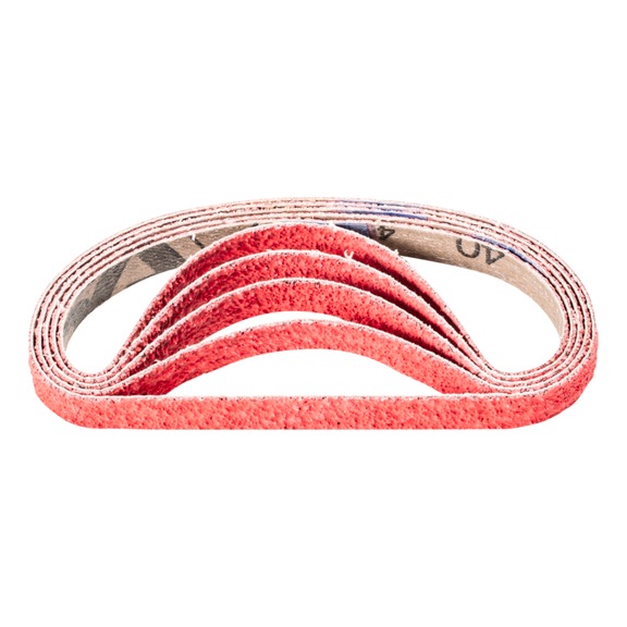 PFERD Keramikkorn Schleifband BA 12x305 mm CO-COOL40 für Edelstahl-Schliff 100 - Schleifband für Bandschleifer