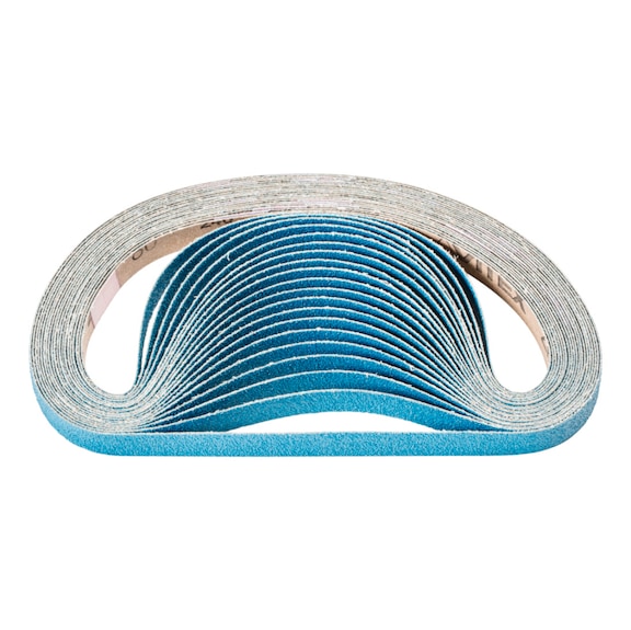 PFERD zirconium abrasive belt BA 12x520mm Z80 for high stock removal with belt grinder - Sanding belt for belt sander