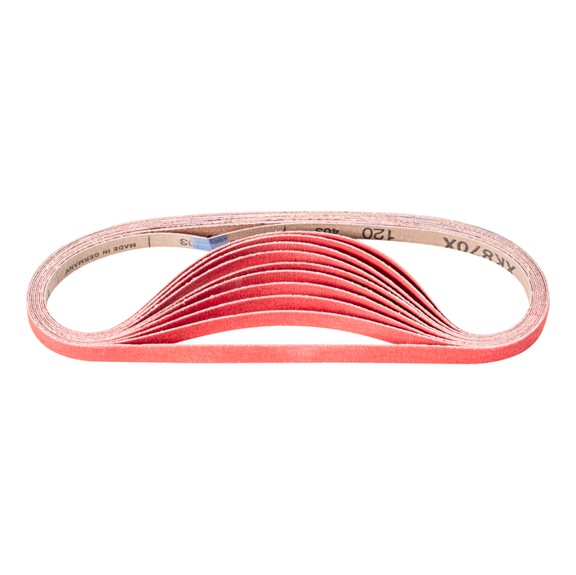 PFERD ceramic grit sanding belt BA 12x610 mm CO-COOL120 for stainless steel sanding 100 - Sanding belt for belt sander