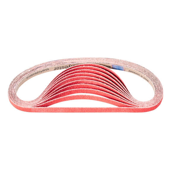 PFERD Keramikkorn Schleifband BA 12x610mm CO-COOL60 für Edelstahl-Schliff - Schleifband für Bandschleifer