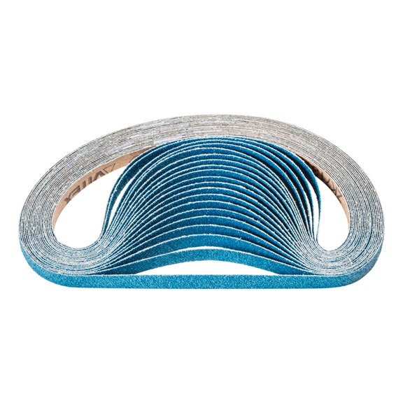 PFERD Zirkon Schleifband BA 12x610mm Z60 für hohen Abtrag mit Bandschleifer - Schleifband für Bandschleifer