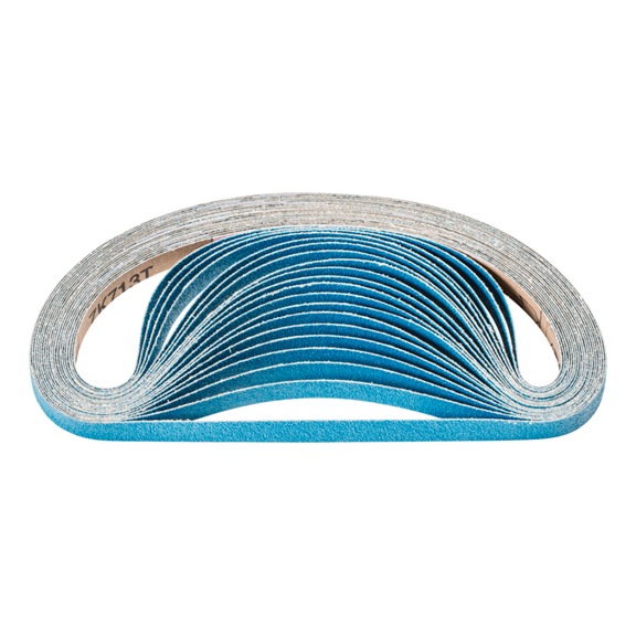 PFERD zirconium abrasive belt BA 12x610mm Z80 for high stock removal with belt grinder - Sanding belt for belt sander