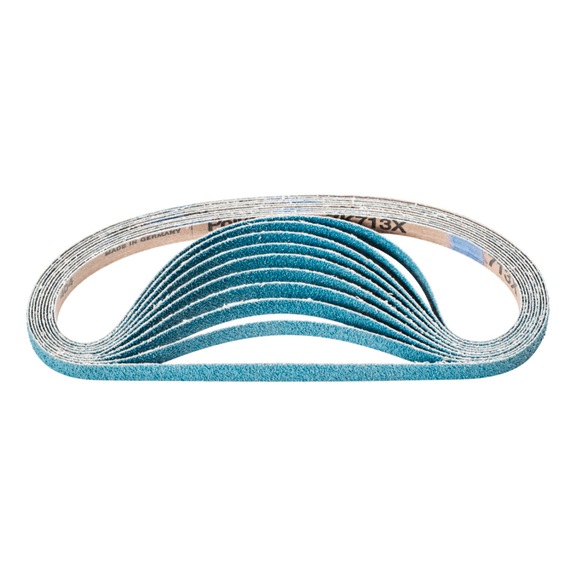 PFERD zirconium abrasive belt BA 12x610mm Z40 for high stock removal with belt grinder - Sanding belt for belt sander