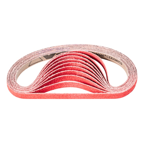 PFERD Keramikkorn Schleifband BA 13x457 mm CO-COOL60 für Edelstahl-Schliff - Schleifband für Bandschleifer