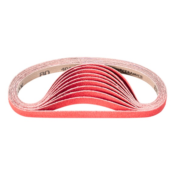 PFERD Keramikkorn Schleifband BA 13x457 mm CO-COOL80 für Edelstahl-Schliff - Schleifband für Bandschleifer
