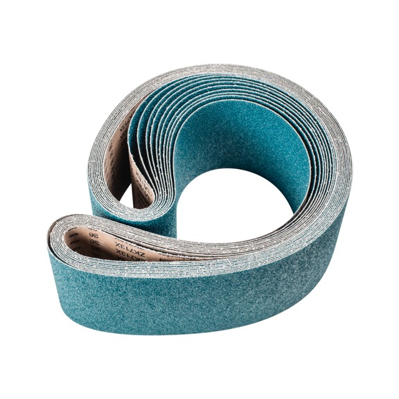 PFERD Zirkon Schleifband BA 150x2000mm Z36 für hohen Abtrag mit Bandschleifer - Schleifband für Bandschleifer