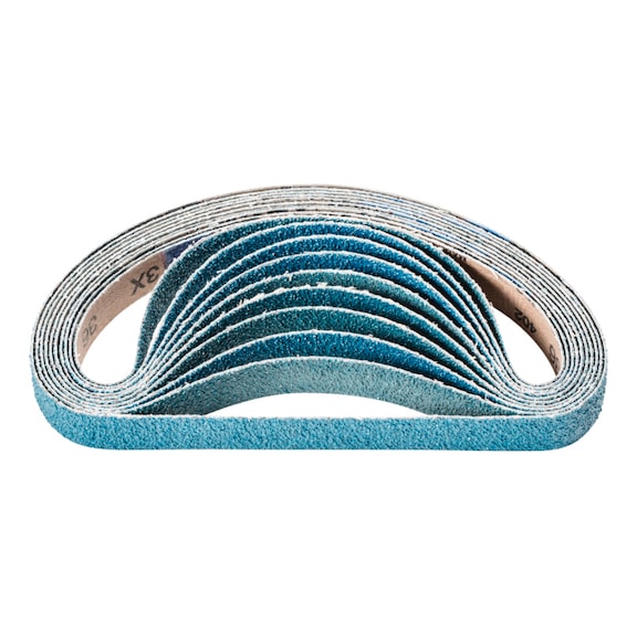 PFERD zirconium abrasive belt BA 20x520mm Z36 for high stock removal with belt grinder - Sanding belt for belt sander