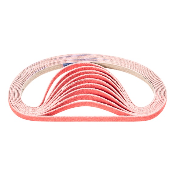 PFERD Keramikkorn Schleifband BA 6x305 mm CO-COOL120 für Edelstahl-Schliff 100 - Schleifband für Bandschleifer