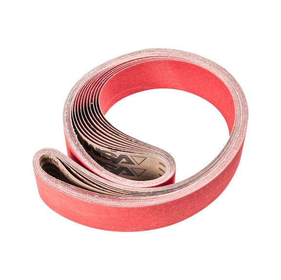 PFERD Keramikkorn Schleifband BA 75x2000mm CO-COOL120 für Edelstahl-Schliff - Schleifband für Bandschleifer