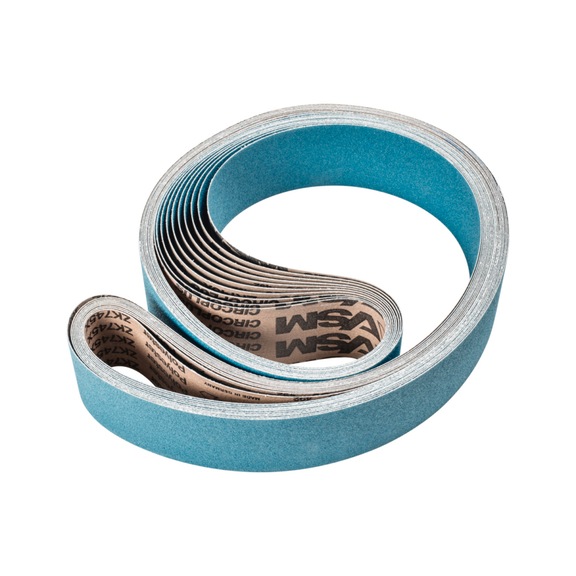 PFERD zirconium abrasive belt BA 75x2000mm Z80 FORTE high stock removal with belt grinder - Sanding belt for belt sander
