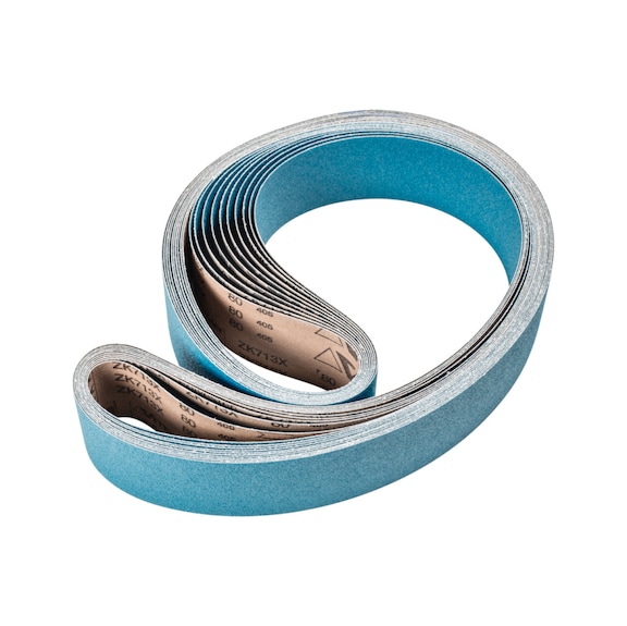 PFERD zirconium abrasive belt BA 75x2000mm Z80 for high stock removal with belt grinder - Sanding belt for belt sander