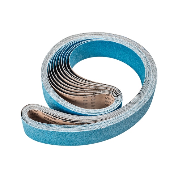 PFERD Zirkon Schleifband BA 75x2250mm Z40 für hohen Abtrag mit Bandschleifer - Schleifband für Bandschleifer