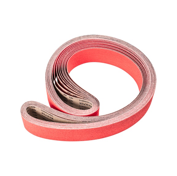 PFERD Keramikkorn Schleifband BA 75x2500mm CO-COOL40 für Edelstahl-Schliff - Schleifband für Bandschleifer