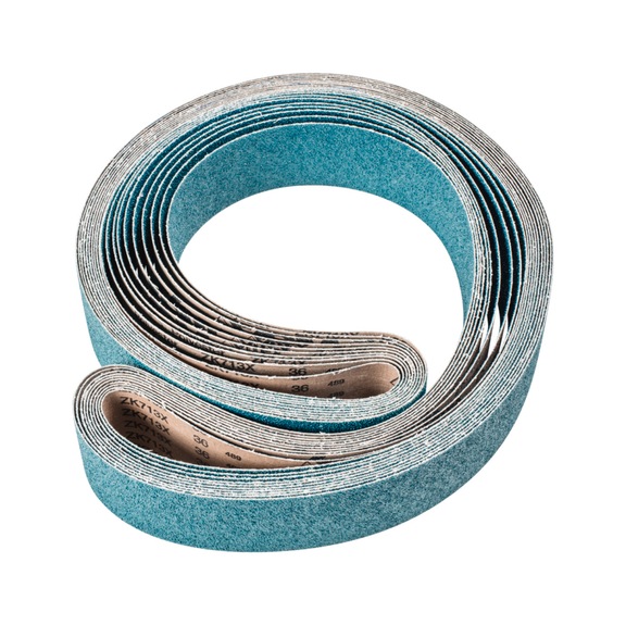 PFERD zirconium abrasive belt BA 75x2500mm Z36 for high stock removal with belt grinder - Sanding belt for belt sander
