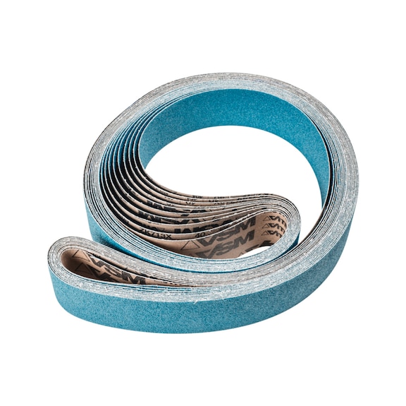 PFERD zirconium abrasive belt BA 75x2500mm Z40 for high stock removal with belt grinder - Sanding belt for belt sander