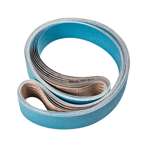 PFERD zirconium abrasive belt BA 75x2500mm Z80 for high stock removal with belt grinder - Sanding belt for belt sander