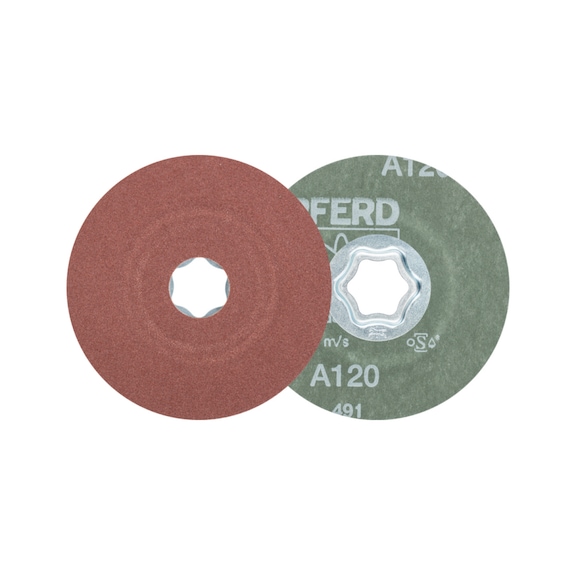 PFERD COMBICLICK corundum fiber disc diameter 100mm A120 universal - Abrasive tool made of abrasive on a base