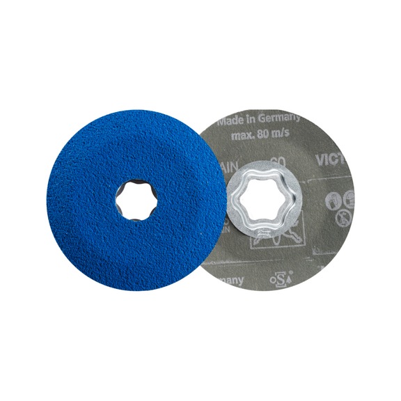 PFERD COMBICLICK Fiberscheibe Durchmesser 100mm VICTOGRAIN-COOL60 für Stahl - Schleifwerkzeug aus Schleifmittel auf Unterlage