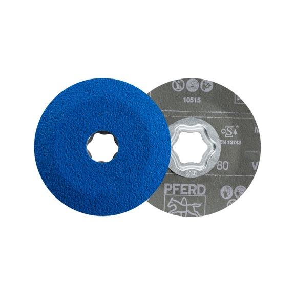 PFERD COMBICLICK fiber disc diameter 100mm VICTOGRAIN-COOL80 for steel - Abrasive tool made of abrasive on a base