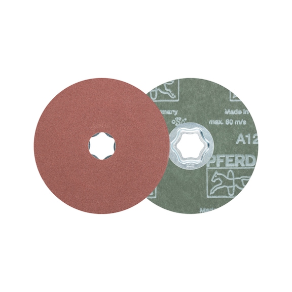 PFERD COMBICLICK corundum fiber disc diameter 115 mm A120 universal - Abrasive tool made of abrasive on a base