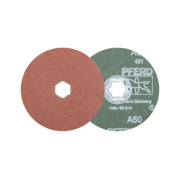 PFERD COMBICLICK corundum fiber disc diameter 115 mm A50 universal - Abrasive tool made of abrasive on a base