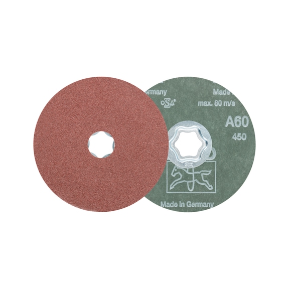 PFERD COMBICLICK corundum fiber disc diameter 115 mm A60 universal - Abrasive tool made of abrasive on a base
