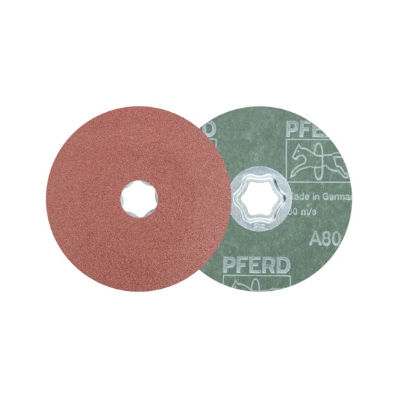 PFERD COMBICLICK corundum fiber disc diameter 115 mm A80 universal - Abrasive tool made of abrasive on a base