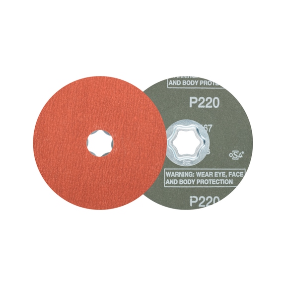 PFERD COMBICLICK corundum fiber disc diameter 115 mm A-COOL220 for stainless steel - Abrasive tool made of abrasive on a base