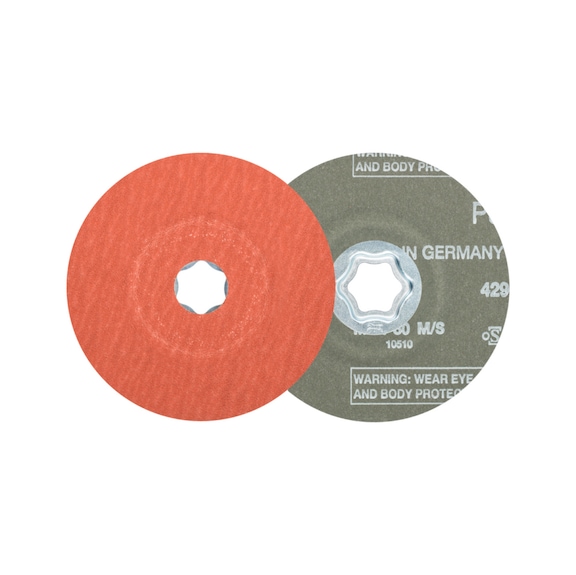 PFERD COMBICLICK corundum fiber disc diameter 115 mm A-COOL60 for stainless steel - Abrasive tool made of abrasive on a base