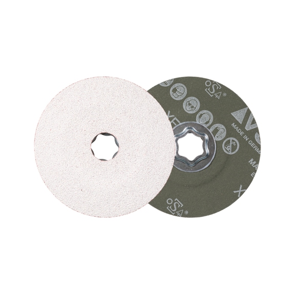 PFERD COMBICLICK ceramic grain fiber disc diameter 115 mm CO-ALU80 NE Metals - Abrasive tool made of abrasive on a base