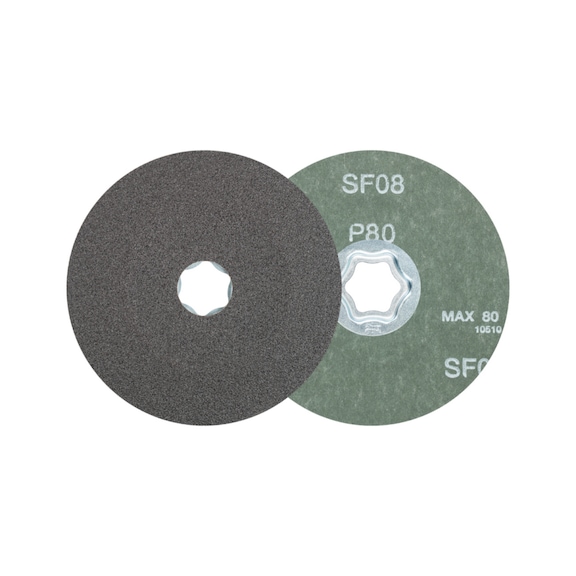 PFERD COMBICLICK SiC fiber disc diameter 115 mm SIC80 for hard non-ferrous metals - Abrasive tool made of abrasive on a base